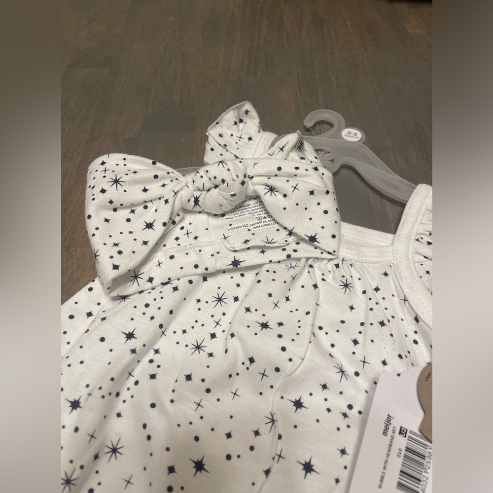 💕 NEW! • Honest ⭐️ stars Romper with matching headband | 0-3 months - Picture 4 of 5